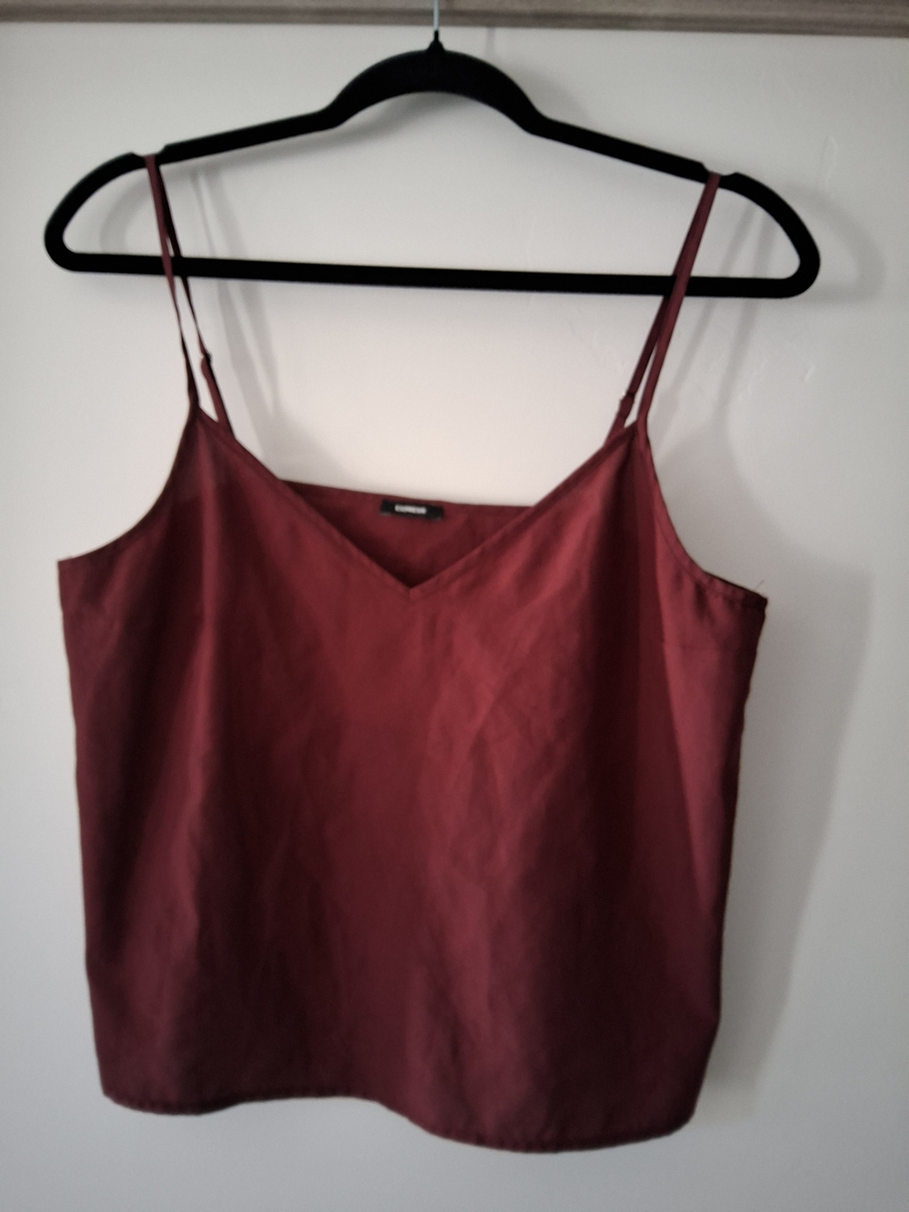 Express Maroon V-Neck Spaghetti Strap Camisole